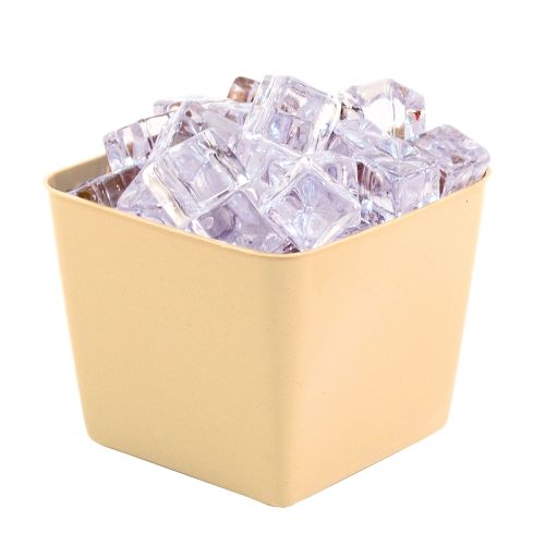 Essential 1.5 Quart Square Ice Bucket without Handles, Beige